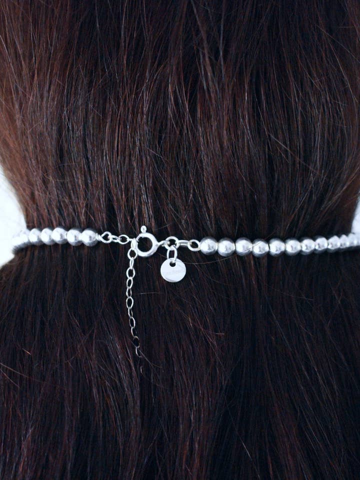 Obi Silver Beads Necklace for wholesale by Les Beads