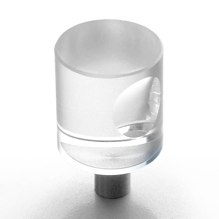 Möbelknopf Edelstahl Glas 20mm mit Griffmulde für den Großhandel von Kadisha