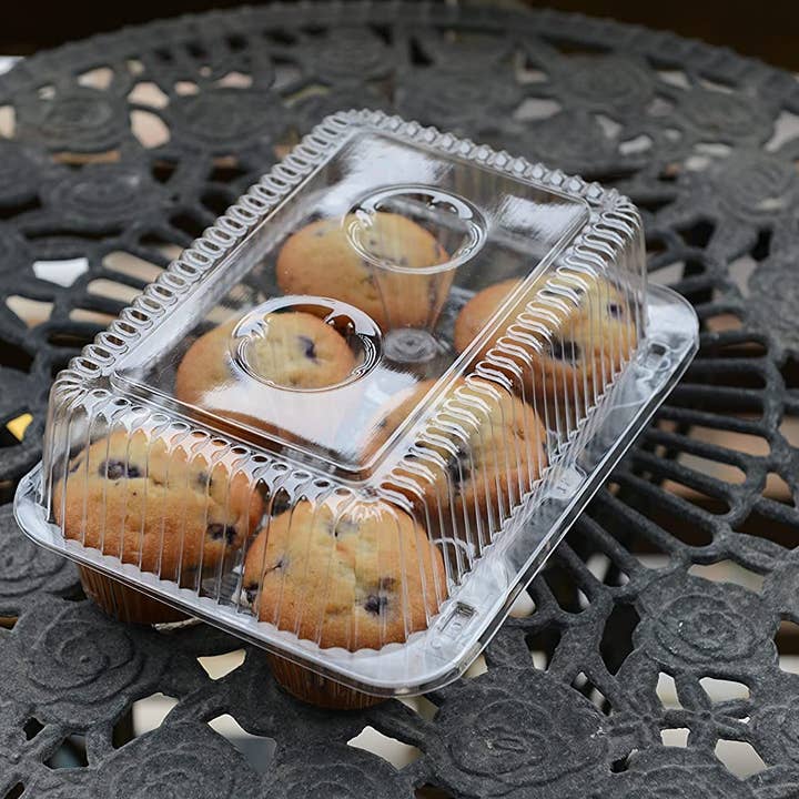 EcoQuality - Wholesale Cupcake/muffin liner - Clear Plastic 6 Compartment Muffin Containers - Disposable5