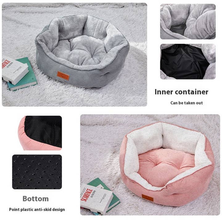 Toby Supply - Wholesale Pet Bed - Cat/Dog - Suede Pet Bed, Semi-Enclosed Cat And Dog Mat_CWMM5282