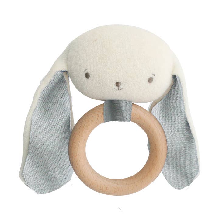 Baby Bunny Teether Rattle Grey for wholesale by Alimrose