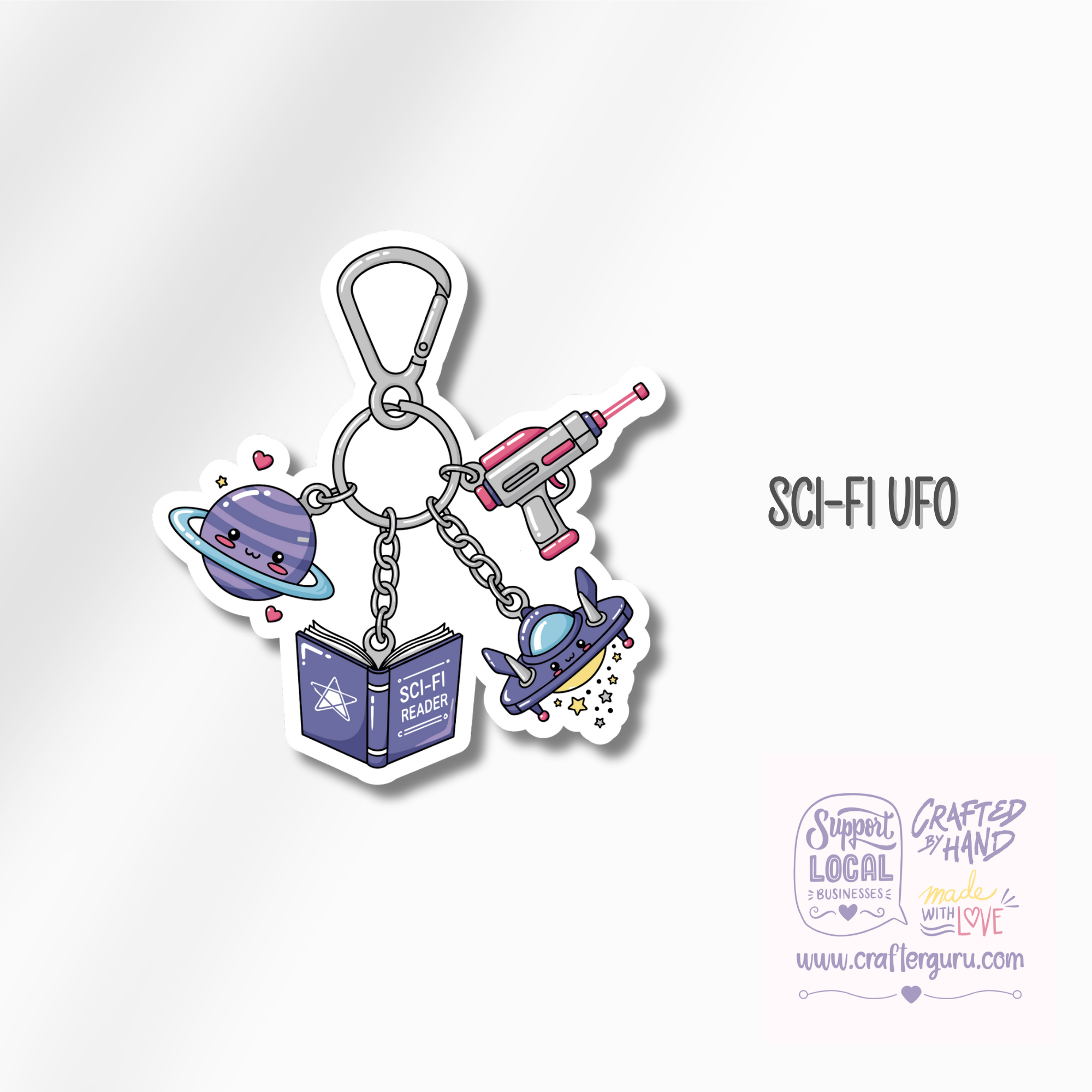 Crafter Guru Shop - Wholesale Sticker - Bookish Genre Charms Sticker - Fantasy, Sci-Fi & Psychology Reader Gifts - Waterproof Kindle Decal- STK-0053