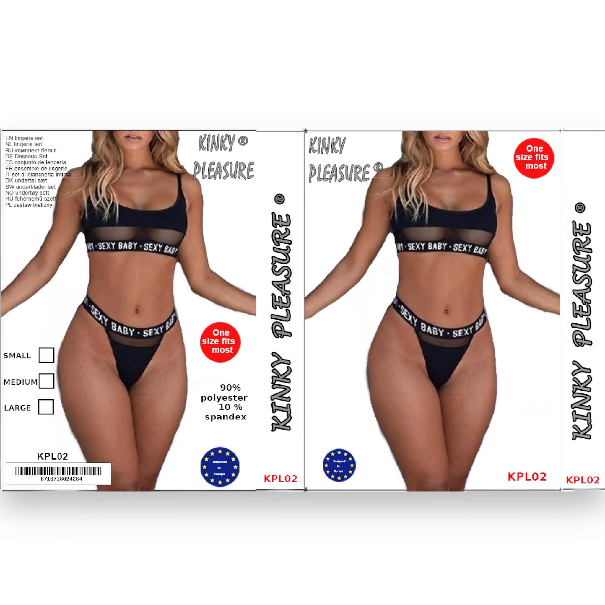 Kinky Pleasure - Wholesale Lingerie Set - Women's - Kinky Pleasure - KPL02 - Sexy Lingerie - One Size Fits Most - 3 Sizes - 2 Colors - 1 Piece2