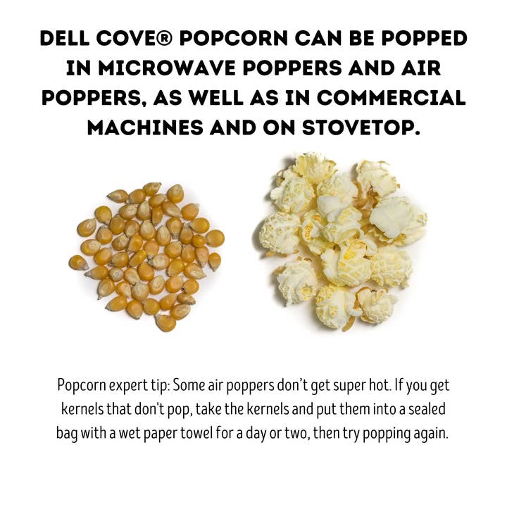 Dell Cove Spices & More Co. - Wholesale Popcorn Kernels - Mushroom Popcorn Kernels - Bulk Packs, Food Service