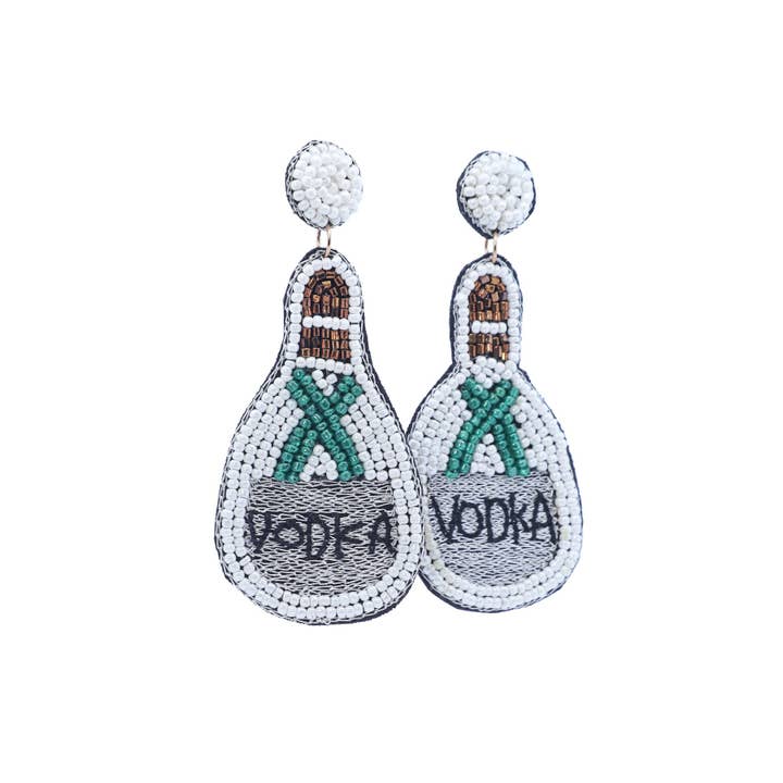 IVORY GDIVY Vodka Bottle w/ EMD Drop Earrings for wholesale on Faire2