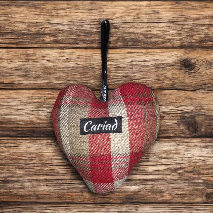 Balmoral Fabric heart Hanging decoration for wholesale by Moose & Co