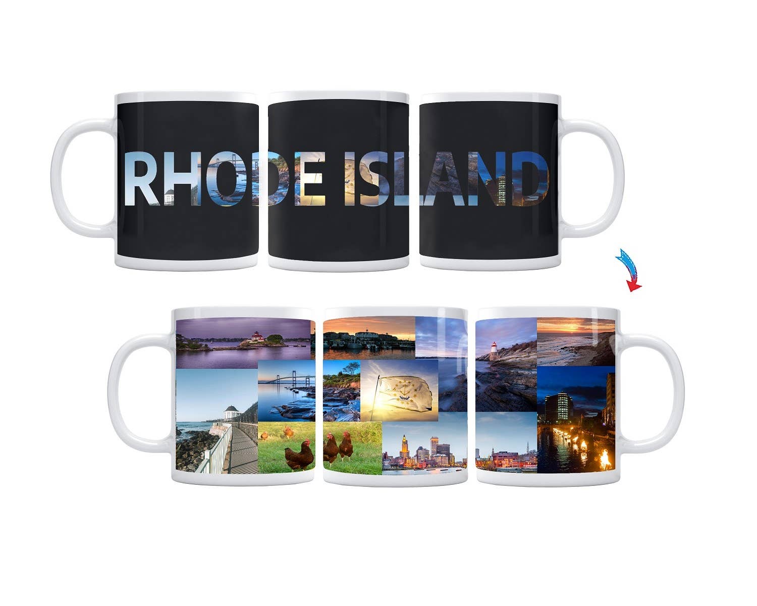 Sunkiss - Wholesale Coffee Mug - State of Rhode Island Color Changing Coffee Mug0