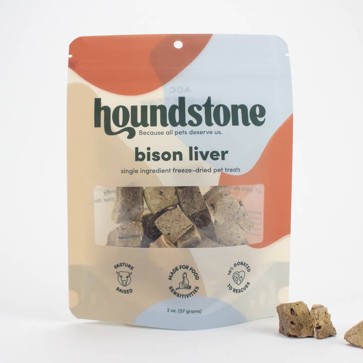 Bison Liver Freeze-Dried Cat & Dog Treats (Case of 12) for wholesale by ADC Houndstone & Co.