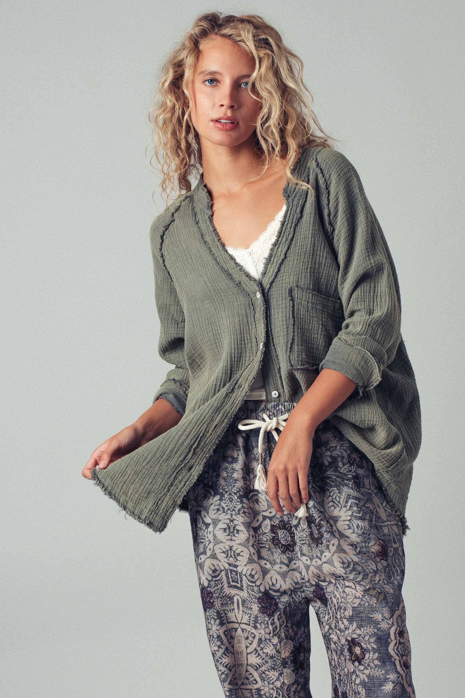 Fashion Week - Wholesale Button Down Shirt - Women's - The Willow Gauze Relaxed Shirt7