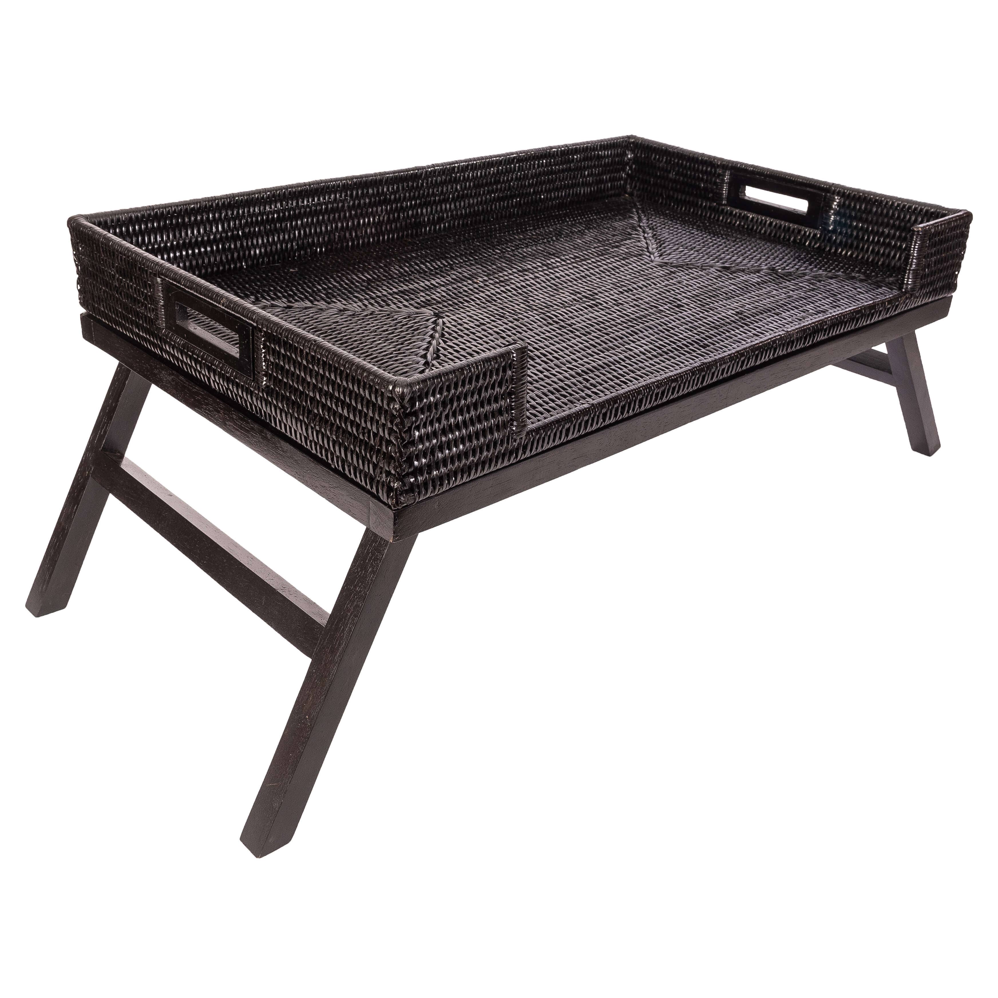 Artifacts Trading Company - Wholesale Serving Tray - Rattan Breakfast Tray Table – Folding Serving Tray4