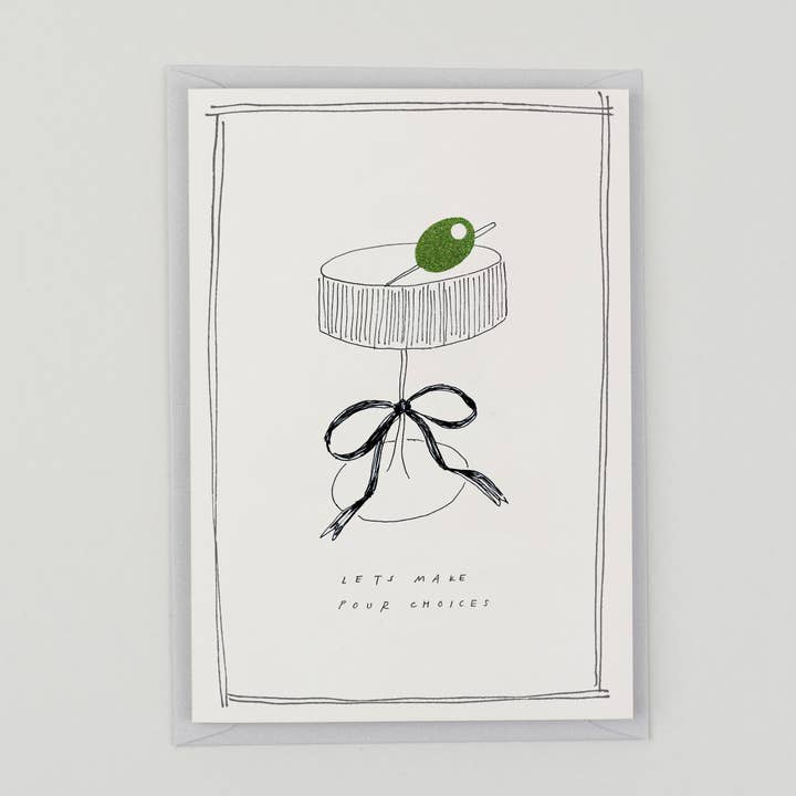Lets Make Pour Choices - Hand Finished Card for wholesale by Katie Housley