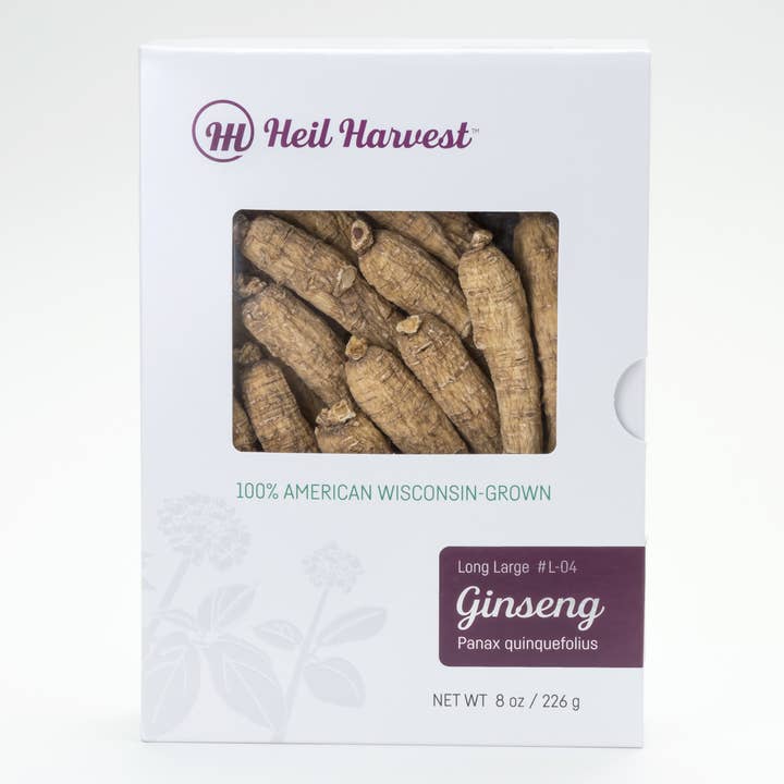 Racines de Ginseng du Wisconsin (Longue Grande Boîte - #L04) pour la vente par Heil Harvest - Heil Ginseng Enterprises