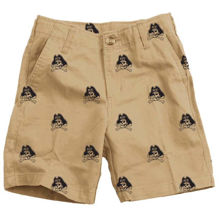 Wes & Willy ECU Pirates Boy's Embroidered Twill Short for wholesale by Wes and Willy