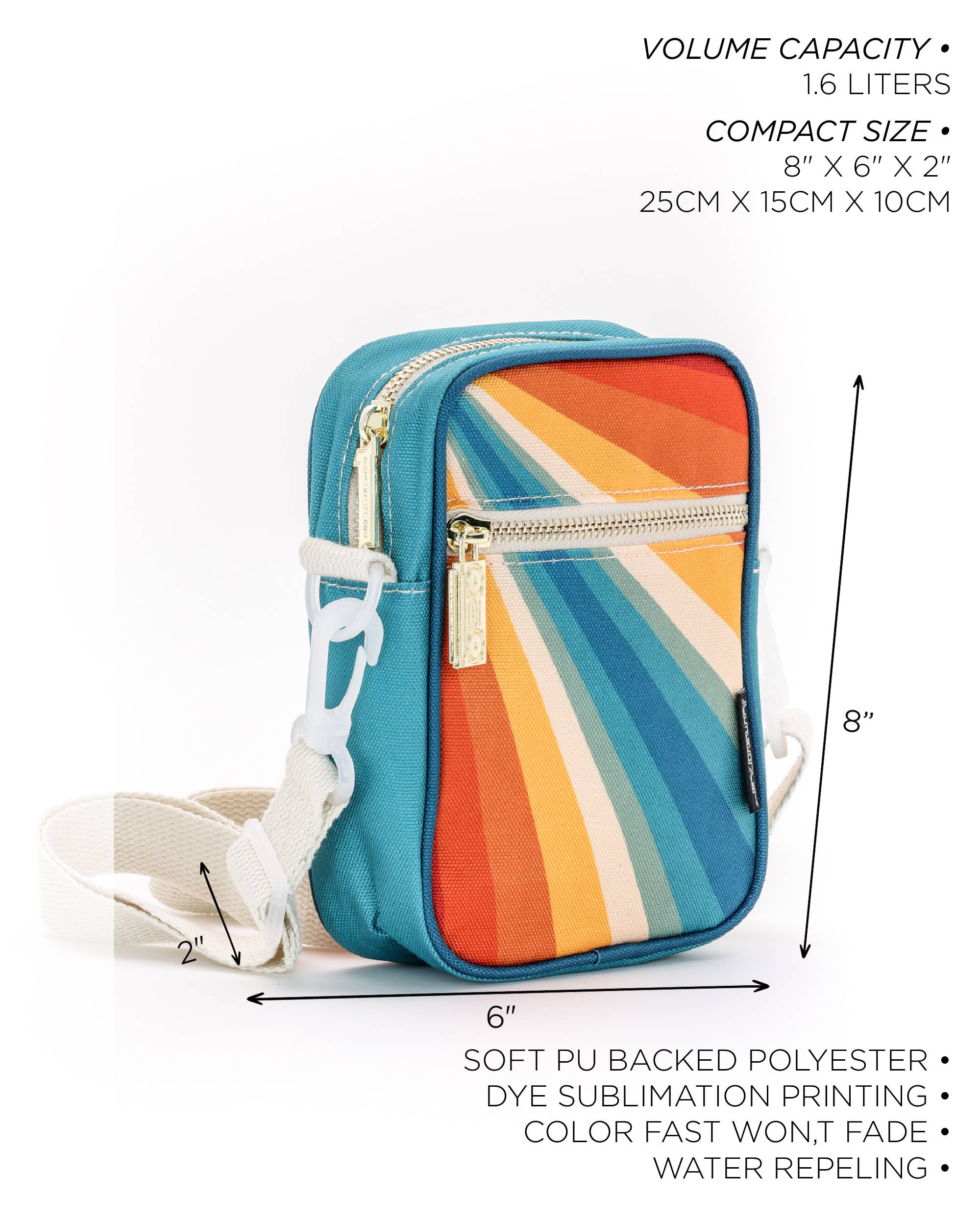 Fydelity - Vendita all'ingrosso Borsa a tracolla - Donna - 88624: Borsa Mini Brick | RPET riciclato | Retro Rainbow2