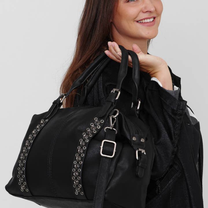 HJS - Wholesale Shoulder Bag - Women's - Shoulder bag 'FREMONT' - with tasteful stud design1