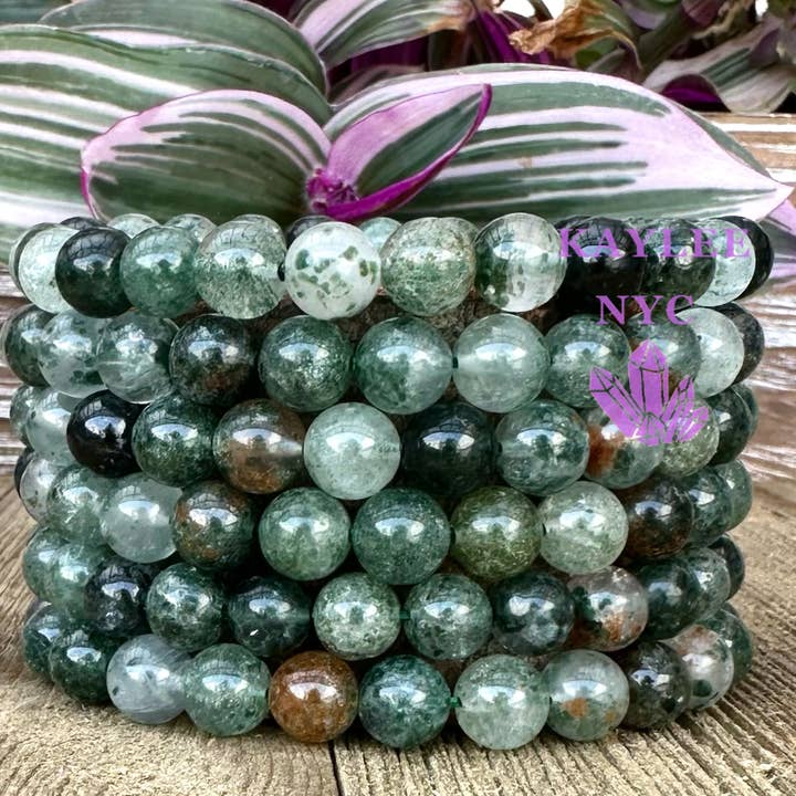 8mm Garden Quartz Lodalite 7.5” Crystal Stretch Bracelet for wholesale by KayleeNYC