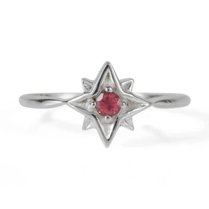 GUIDING NORTH STAR RING - RHODOLITE for wholesale by Charlotte's Web Jewellery