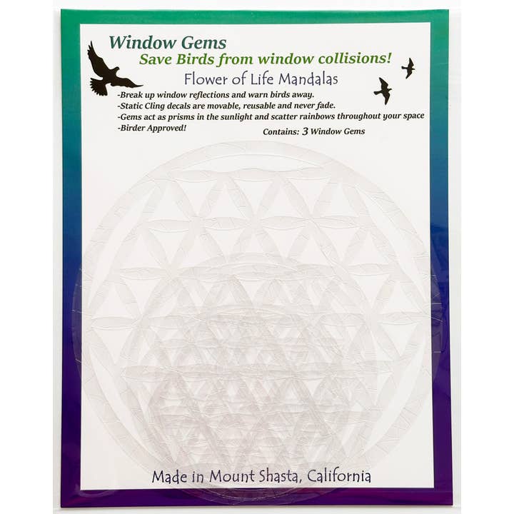 Window Gems - Wholesale Suncatcher - Flower of Life Mandala Window Clings - Casts rainbows!6