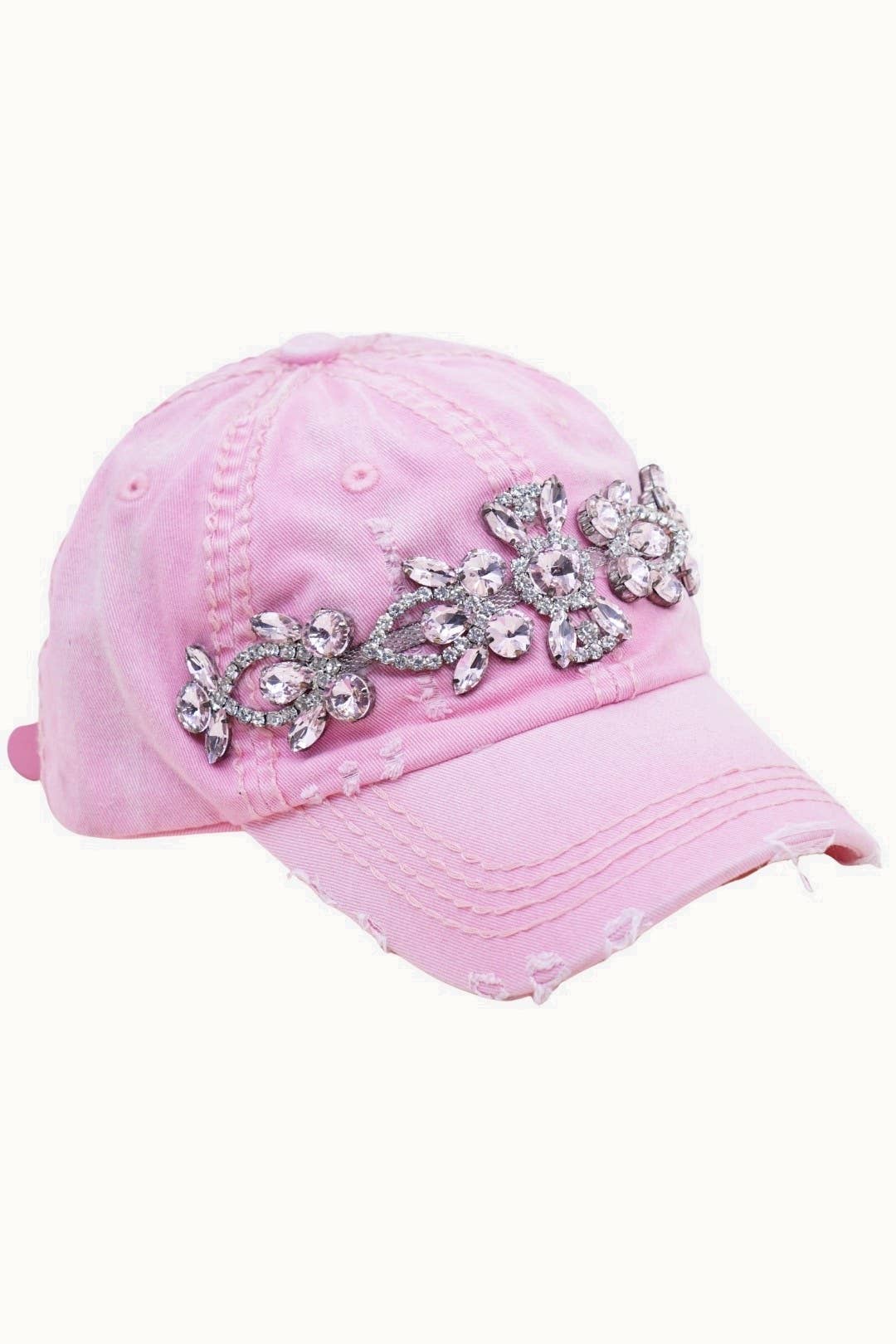 Olive & Pique - Venta al por mayor Gorra de béisbol - Mujer - Gorra desgastada Bejeweled Bling Glitz, ajustable6