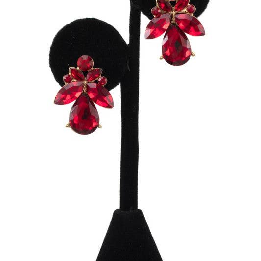 Andrea Bijoux - Vente Boucles d'oreilles pendantes - BOUCLE D'OREILLE SEMI-FLORALE EN CRISTAL4