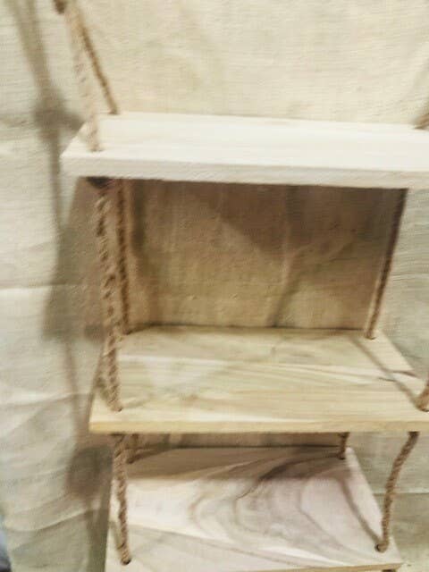Midwest Craft House - Wholesale Wall Mounted Shelf - 3 Tier Hanging Rope Shelf3
