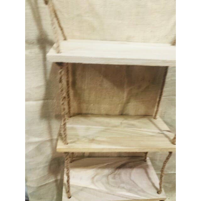 Midwest Craft House - Wholesale Wall Mounted Shelf - 3 Tier Hanging Rope Shelf3