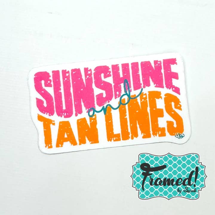 'Sunshine & Tan Lines' Sticker for wholesale by Framed By Sarah