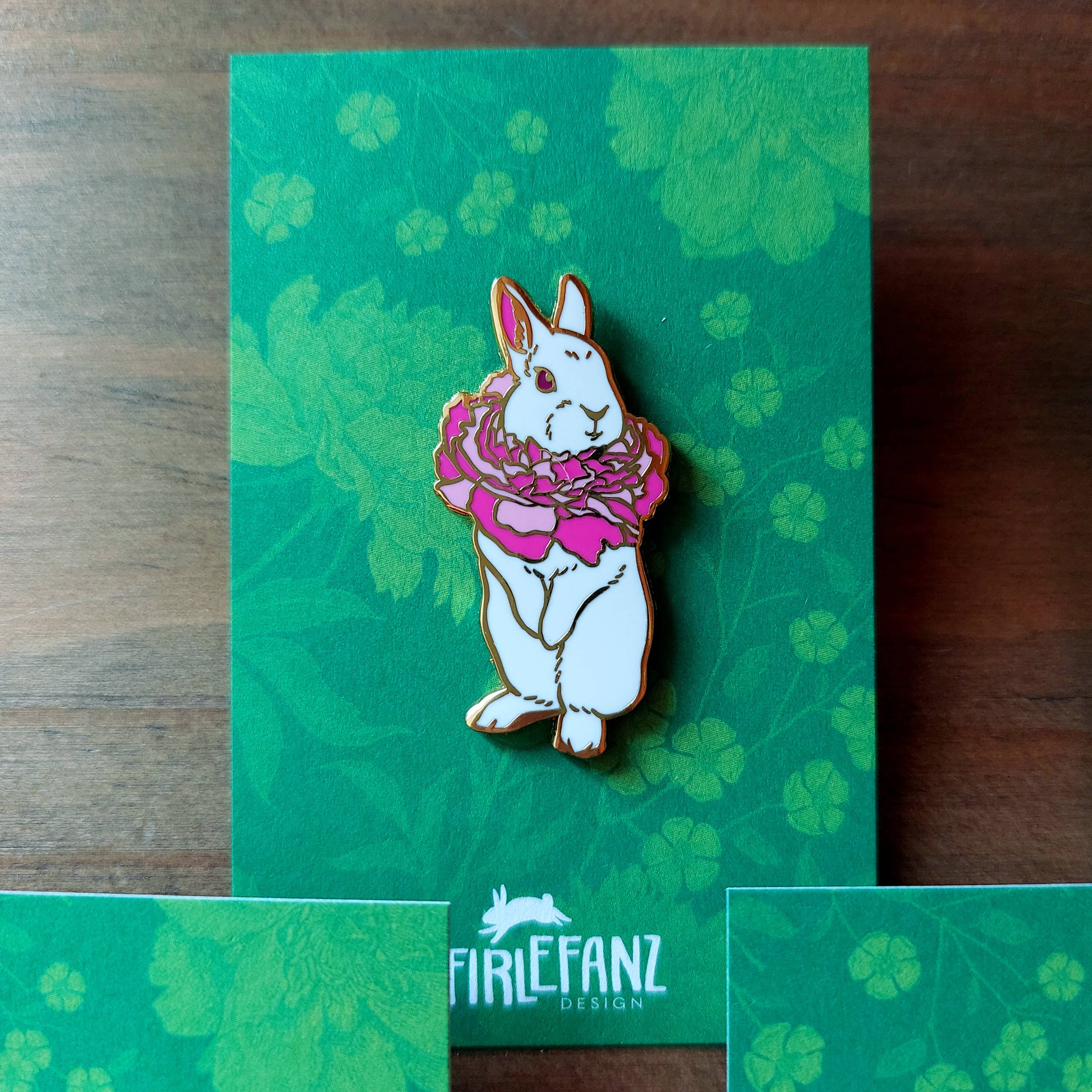 Firlefanz Design – wholesale Lapel pin/button – Pins "Flower bunnies"0