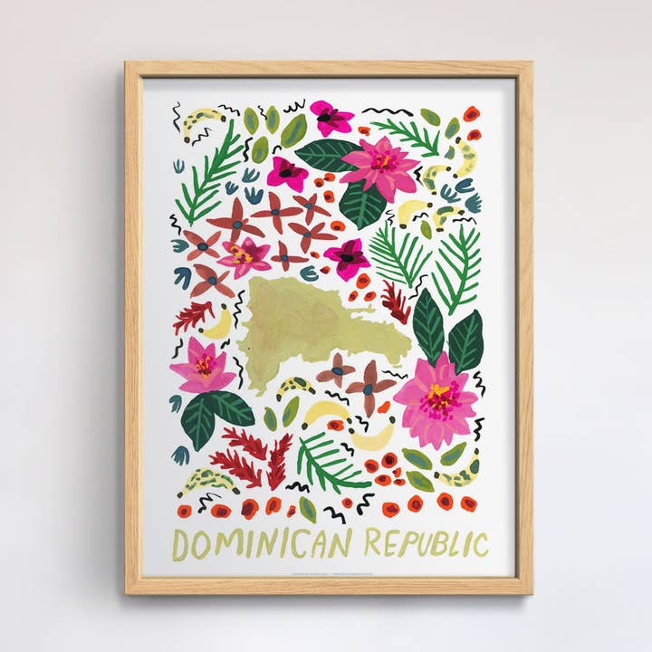 Dominican Republic Gouache Print for wholesale by 50 States of Beauty