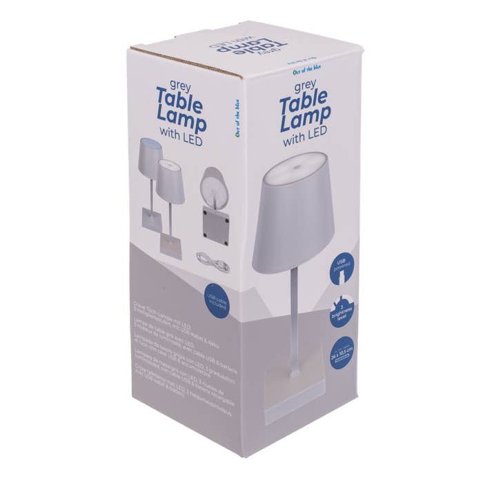 Out of the blue KG - Wholesale Accent/Desk Lamp - Grey colored table lamp with LED,2