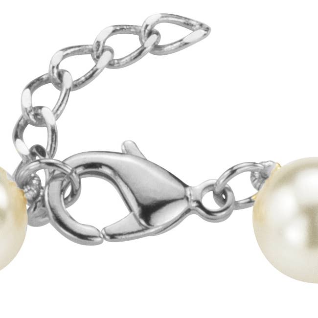 Traveller Bracelet 10mm/18+3cm perles blanches - Fermoir mou pour la vente par Hollander Jewels B.V.
