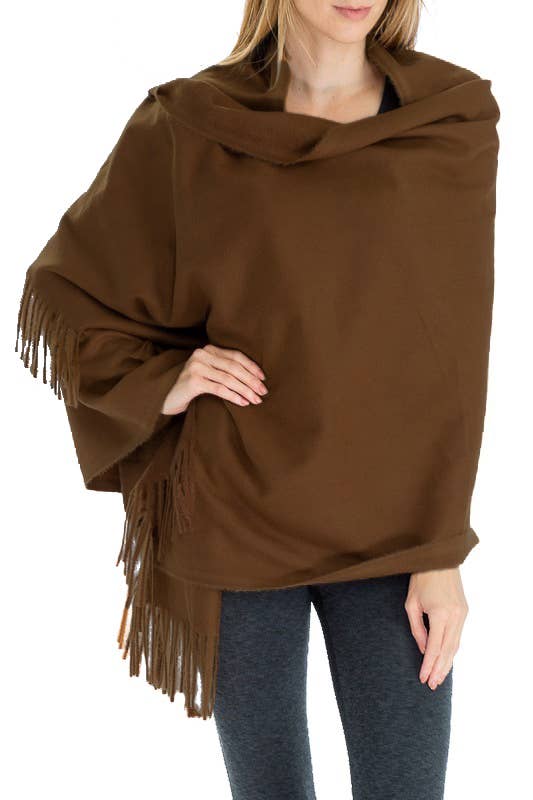 Cap Zone - Wholesale Sjaal - Dames - Oversized sjaal en omslagdoek van echt ongeverfde wol en sky cashmere25