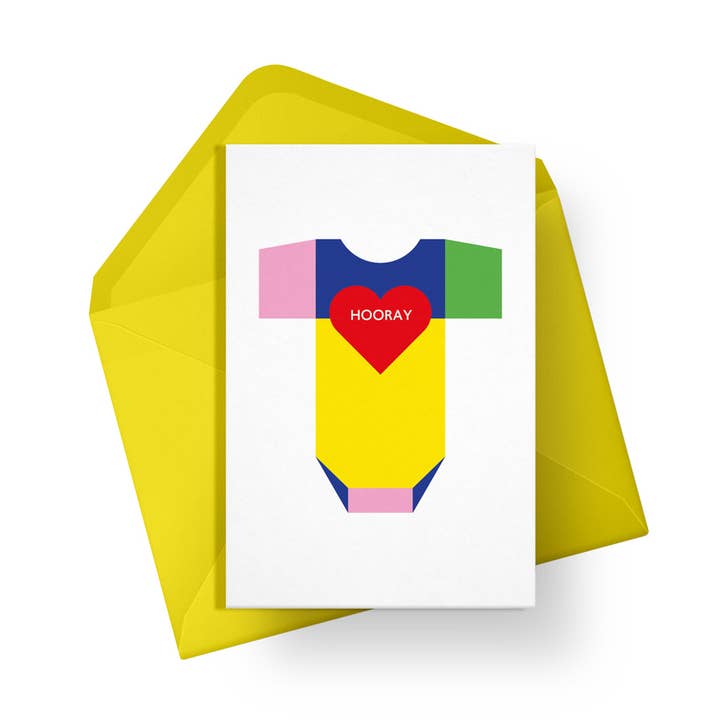 Hooray New Baby Card | Colourful Gender-neutral | Inclusive for wholesale by Alphablots