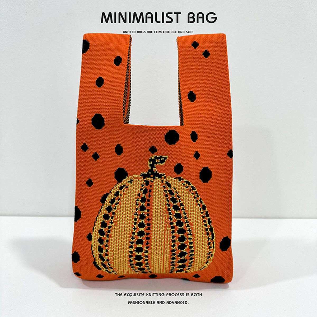 ACCITY - Wholesale Tote Bag - Women's - WOMEN PUMPKIN KNITTED SHOULDER HANDBAG_CWAB15021