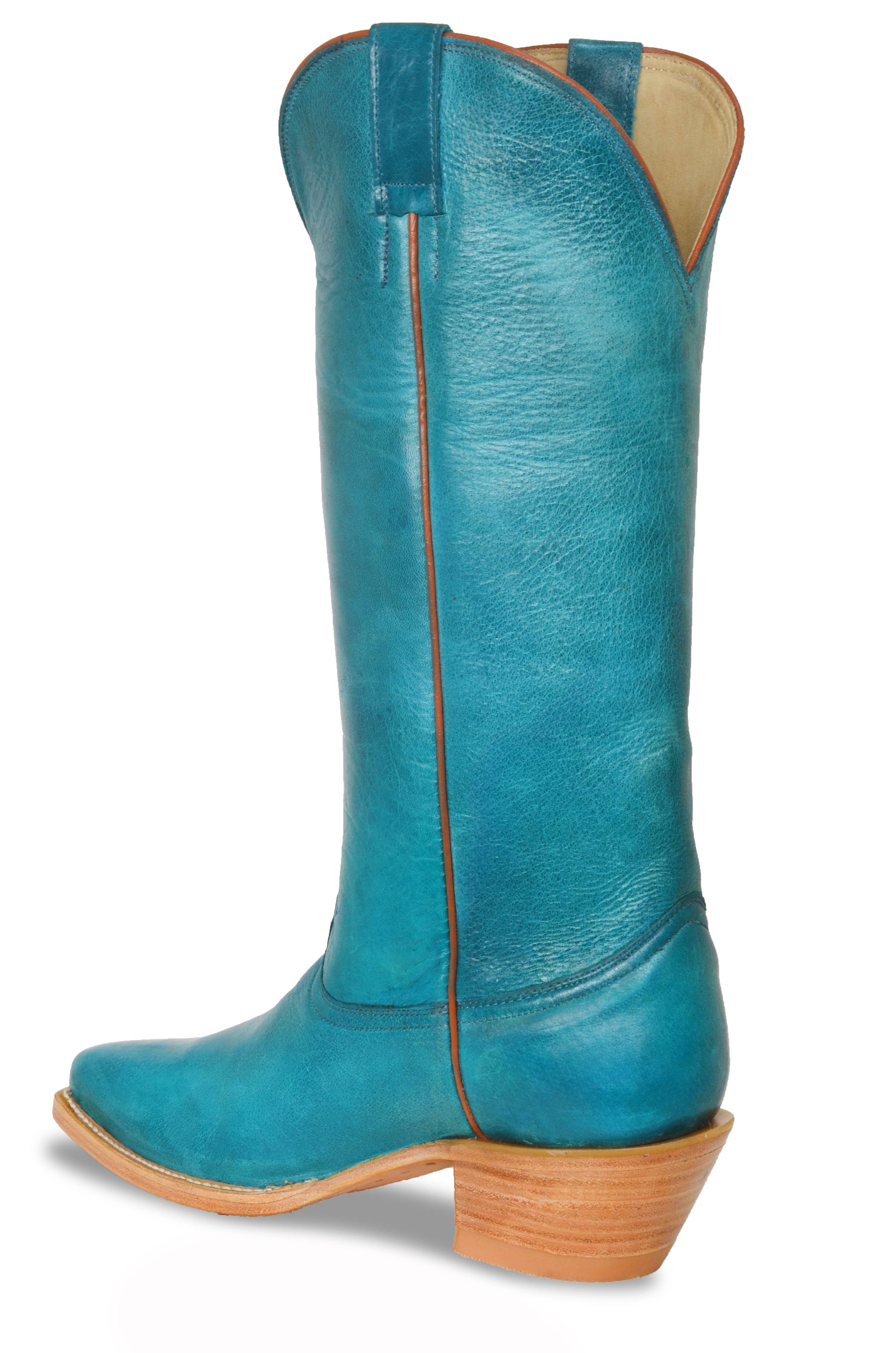 Jolene Turquoise Cowhide Women's Cowboy Boots for wholesale on Faire6