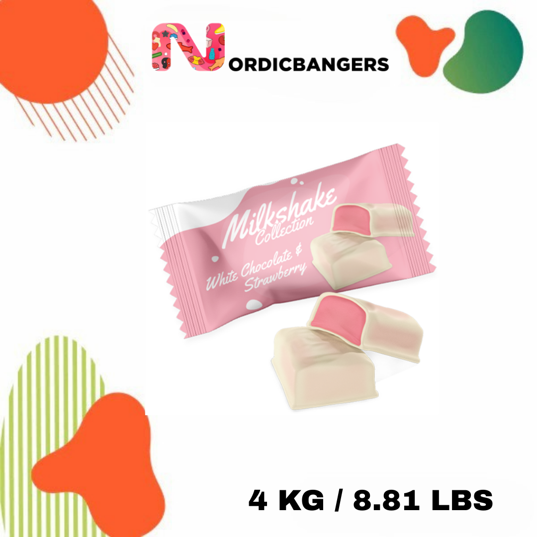 Nordicbangers - Swedish Candy Supply - Wholesale Fudge - Milkshake White Choc&Strawberry 2KG1