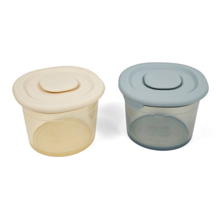 Ali+Oli - Wholesale Food Storage Container - Ali+Oli Silicone Food Containers (4oz) 2-pack (Sky-Khaki)4
