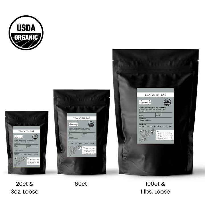 Organic Chamomile Pouch (20 or 100 tea bags) pour la vente par Tea with Tae