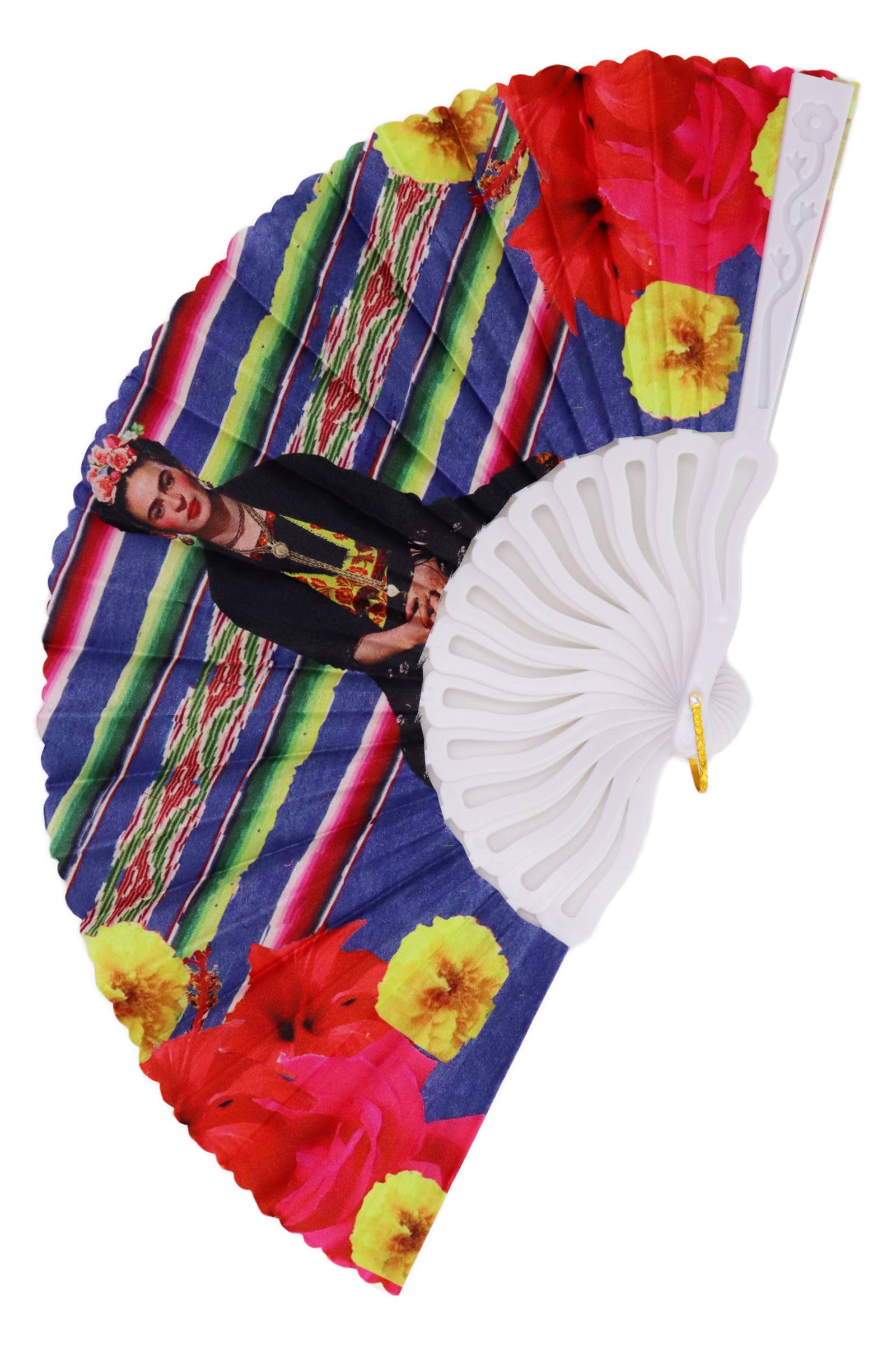 Cap Zone - Vente Éventail - Éventail pliant à main avec portrait inspiré de Frida Kahlo - lot de 126