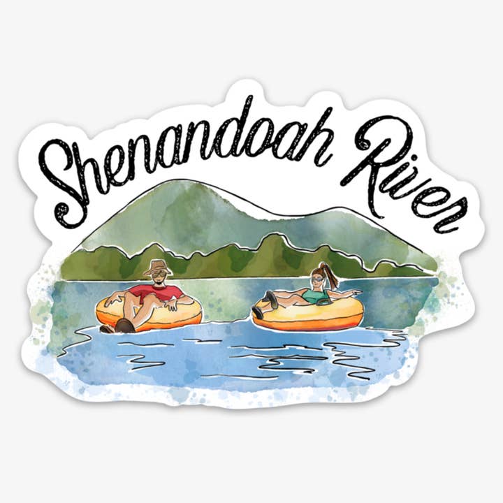 Shenandoah River Tubing Sticker for wholesale by Sweetgum Studio