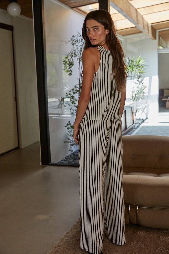 Ivory Denim L8156 | Woven Polyester Cotton Viscose Striped Pants for wholesale on Faire3