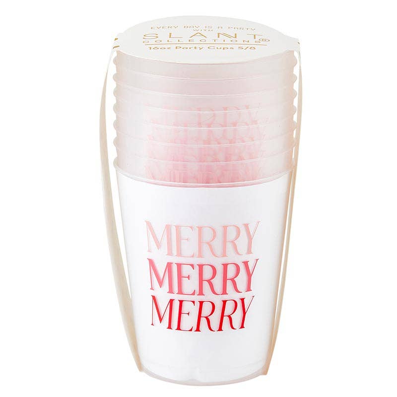 Slant Collections by Creative Brands - Wholesale Disposable Cup - Cocktail Party Cups - Merry Merry Merry - 8ct1