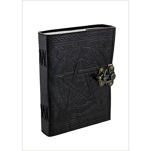 Jay mataji Handicrafts - Wholesale Journal/Diary - Handmade Genuine Black Pentagram Embossed Leather Journal