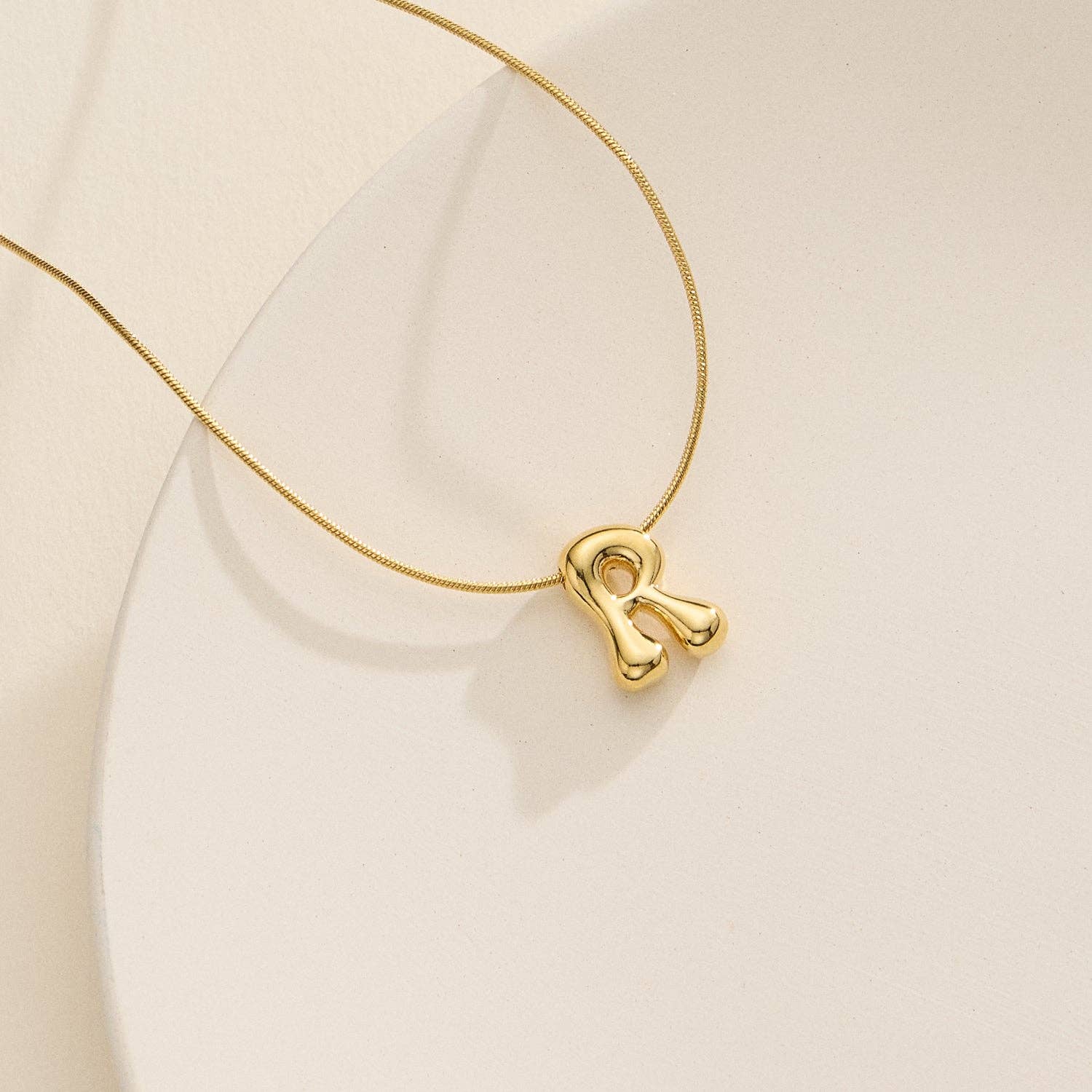 Frem - Wholesale Pendant/Charm Necklace - 16 Assorted 18K Gold Dipped Bubble Initial Necklace19