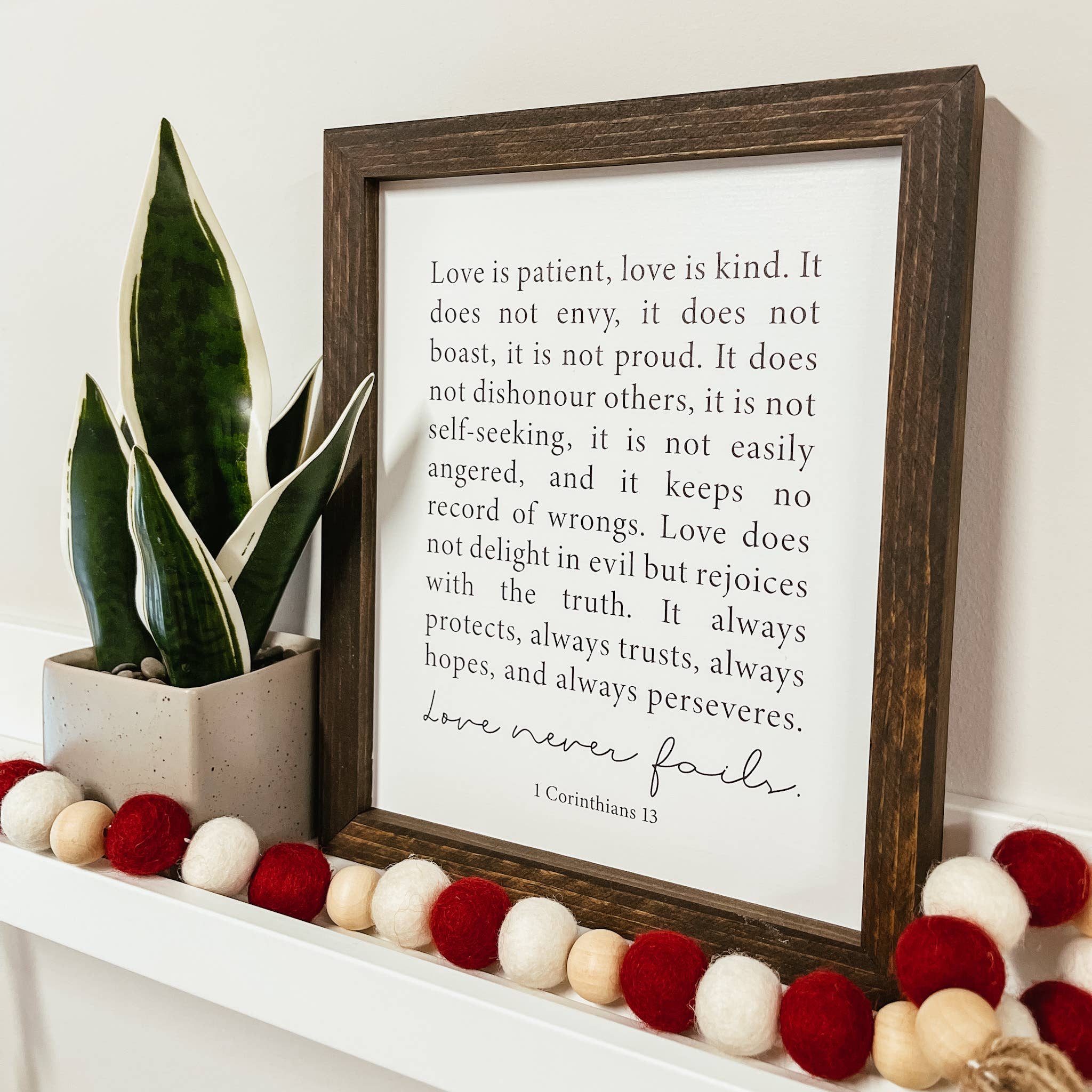 Knotty Design Co. - Wholesale Sign - Love Never Fails Framed Wood Sign1