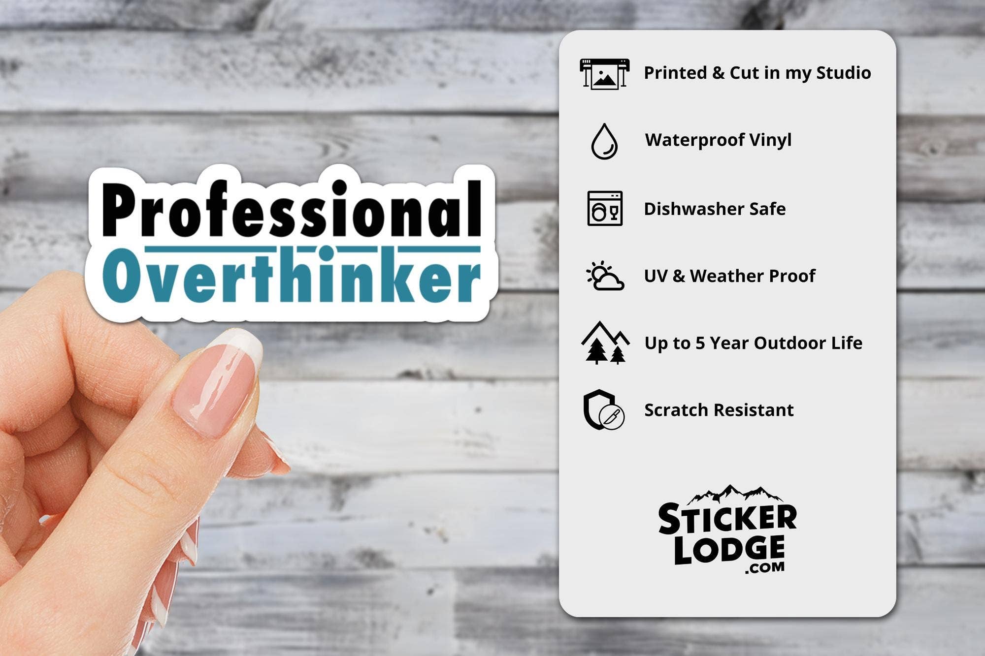 Sticker Lodge - Wholesale Phone & Laptop Stickers - Professional Overthinker Vinyl Sticker1
