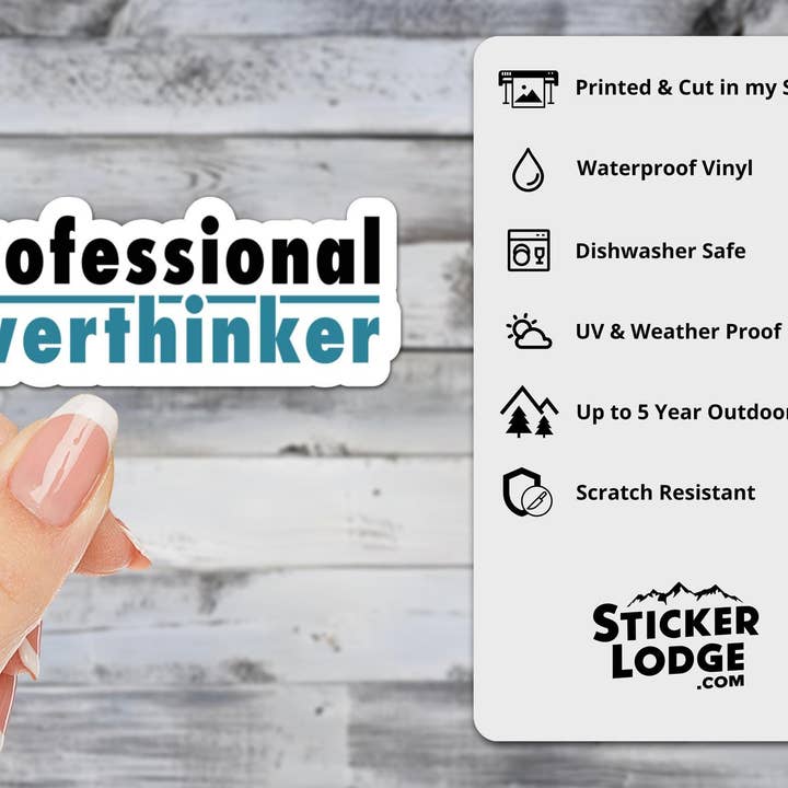 Sticker Lodge - Wholesale Phone & Laptop Stickers - Professional Overthinker Vinyl Sticker1