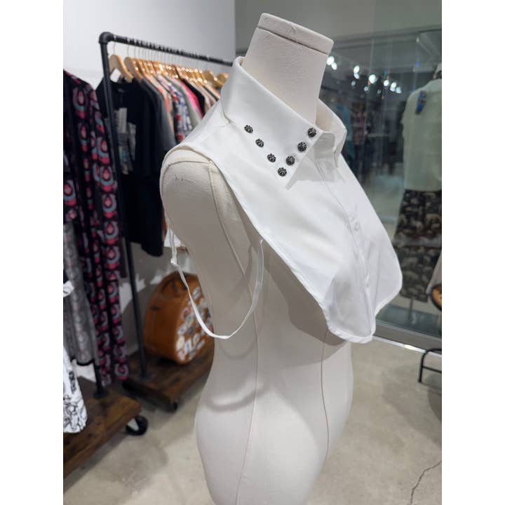 Rockin A Design - Wholesale Button Down Shirt - Women's - Western white studded faux collar for layering1