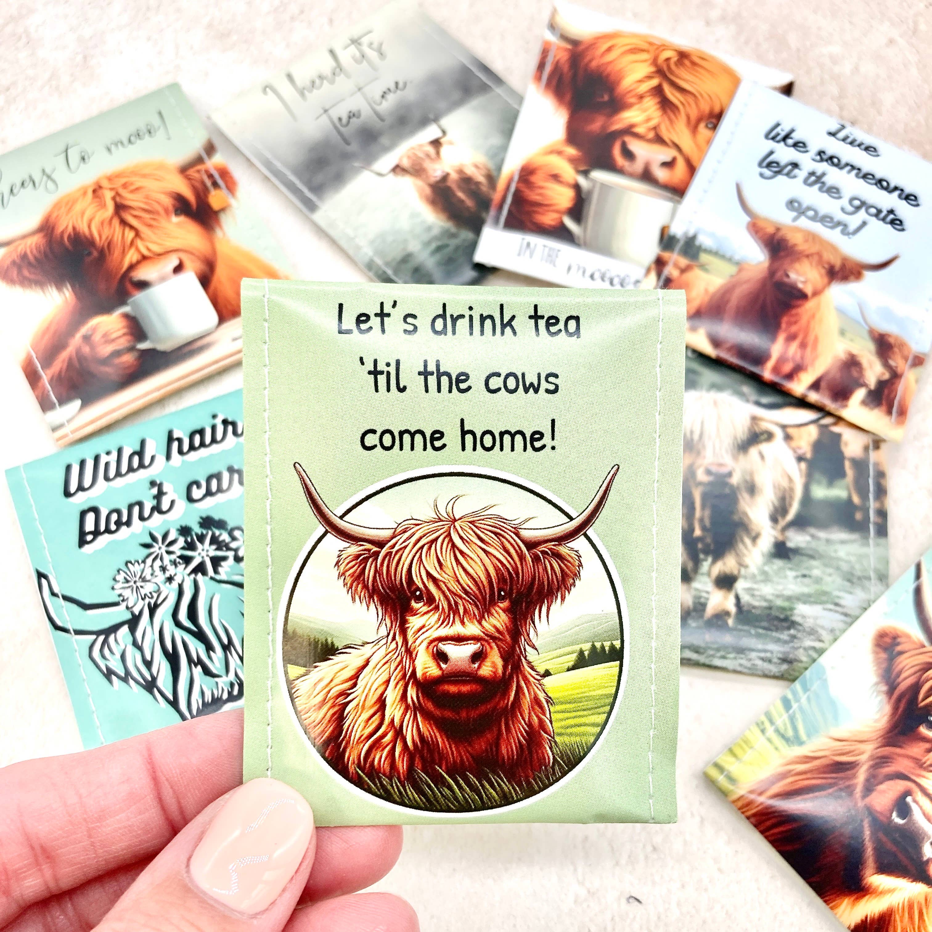 Victoria Mae Designs - Vendita all'ingrosso Tè in bustine - Set regalo con mucca delle Highland.3