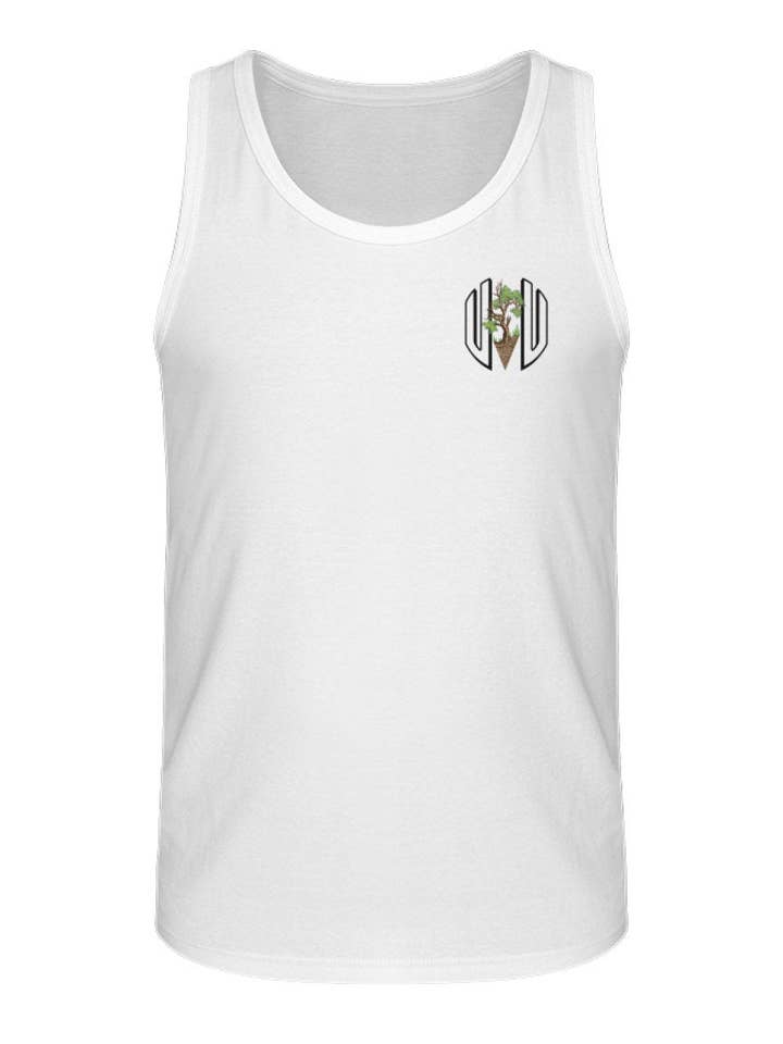 Débardeur bio de qualité supérieure pour hommes avec imprimé arbre et lune pour la vente par Uwaldu